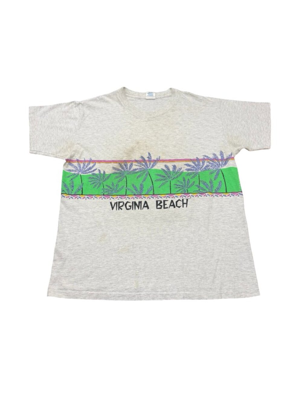 Vintage 1990s Virginia Beach All Over Print Single Stitch T-Shirt Made in USA